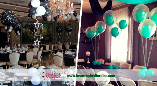 Centros de Mesa 15 Anos con Globos